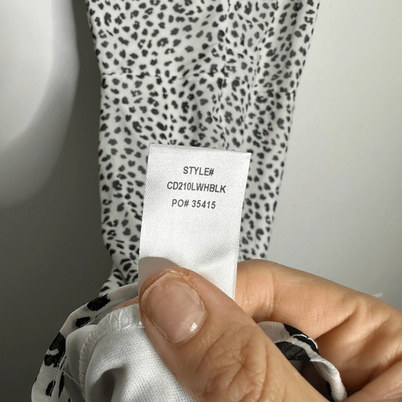 LULU'S Rules of the Jungle Black and White Leopard Print Midi Dress womens S - Picture 7 of 8